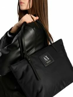 ARMANI EXCHANGE PATCH LOGO Borsa Shopper Nylon Riciclato -Guess Vendita armani exchange patch logo borsa shopper nylon riciclato nero 8053616387920 4
