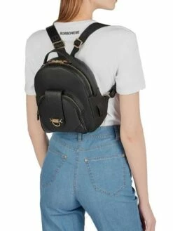 BORBONESE SAVOY DUETTO CAVIAR Zaino Piccola In Pelle