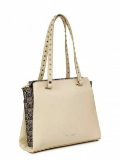 BRACCIALINI ASIA Shopper In Pelle E Tessuto -Guess Vendita braccialini asia shopper in pelle e tessuto beige 8052991216481 2