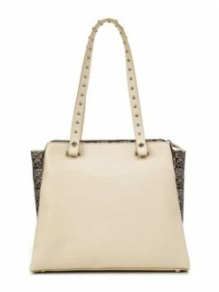 BRACCIALINI ASIA Shopper In Pelle E Tessuto -Guess Vendita braccialini asia shopper in pelle e tessuto beige 8052991216481 3