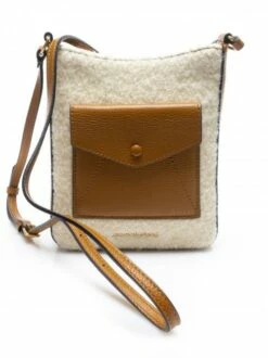 COCCINELLE BORSA MINI Tracolla In Pelle E Tessuto