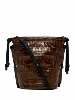 GIANNI CHIARINI LINDA Borsa A Secchiello In Pelle Stampa Cocco