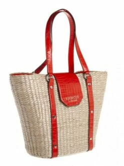 GUESS PALOMA Tote Shopper In Rattan -Guess Vendita guess paloma tote shopper in rattan rosso 190231459811 3