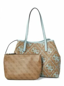 GUESS VIKKY M Shopping Bag Con Pochette -Guess Vendita guess vikky m shopping bag con pochette latte logo ice blue 190231722632 3