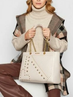 LOVE MOSCHINO Borsa Shopping Con Borchiette -Guess Vendita love moschino borsa shopping con borchiette avorio 8051042674959 4