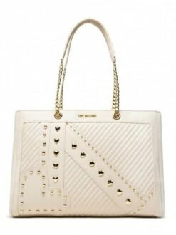 LOVE MOSCHINO Borsa Shopping Con Borchiette -Guess Vendita love moschino borsa shopping con borchiette avorio 8051042674959 5