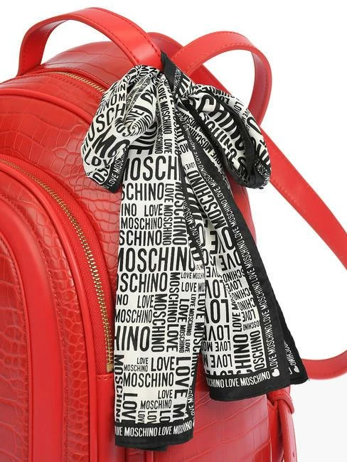 LOVE MOSCHINO CROCO PRINT Zaino Con Foulard 2 LOVE MOSCHINO CROCO PRINT Zaino Con Foulard - immagine 2