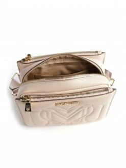 LOVE MOSCHINO LOGO EMBOSSED Borsa Mini Doppia Zip -Guess Vendita love moschino logo embossed borsa mini doppia zip nude 8059965749419 3