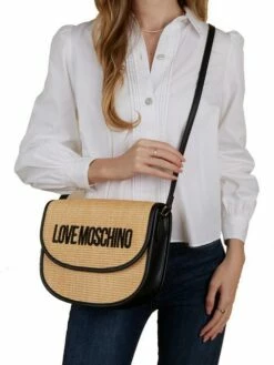 LOVE MOSCHINO LOVE MADAME Borsa A Tracolla In Raffia -Guess Vendita love moschino love madame borsa a tracolla in raffia nero2 8059022747020 2
