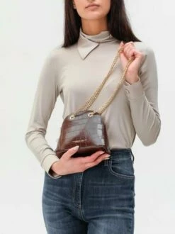 TOSCA BLU TIC-TAC MIni Bag A Tracolla In Pelle Stampa Cocco