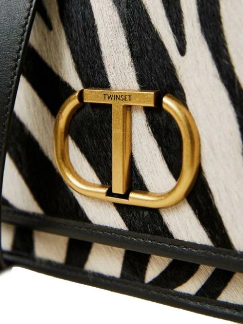 TWINSET Borsa A Tracolla In Pelle Stampa Zebra 1 TWINSET Borsa A Tracolla In Pelle Stampa Zebra