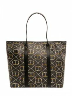 TWINSET LOGO PRINT Shopping Bag -Guess Vendita twinset logo print shopping bag dis oval t flower nero 8052860392513 3