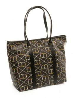 TWINSET LOGO PRINT Shopping Bag -Guess Vendita twinset logo print shopping bag dis oval t flower nero 8052860392513 4